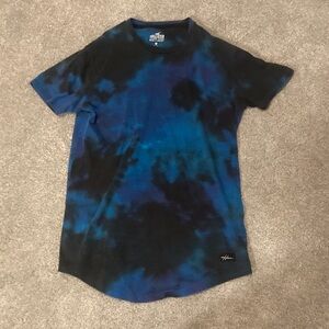 Hollister Blue and Black Tie-Dye Short Sleeve Tee